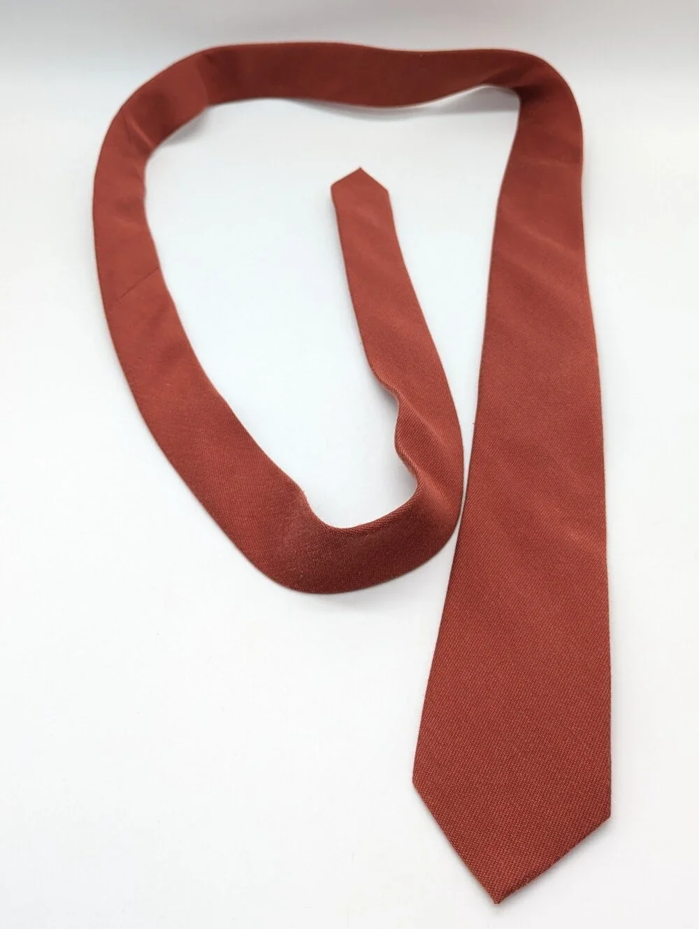 Birdy Grey Skinny Burnt Orange Groomsman Tie